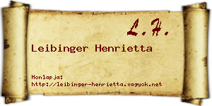 Leibinger Henrietta névjegykártya
